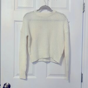 White crochet pullover sweater